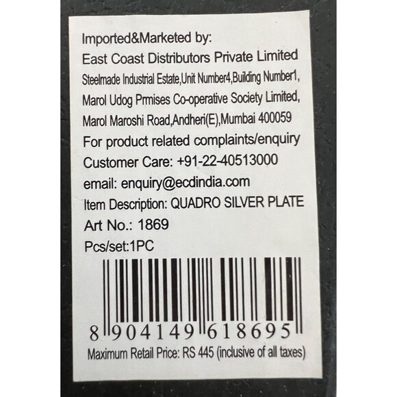 Rare Quadro Silver Plated Floral Poinsettia  edging a beautiful white plate - Picture 4 of 5